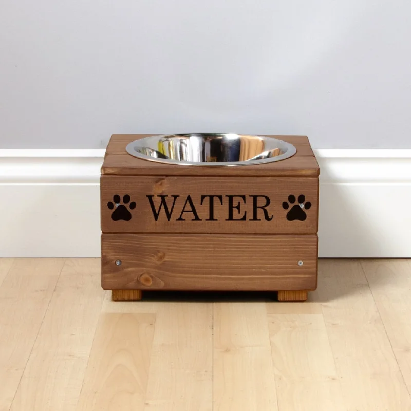- Summer pet ice matPersonalised Rustic Wooden Single Dog Bowl Feeder