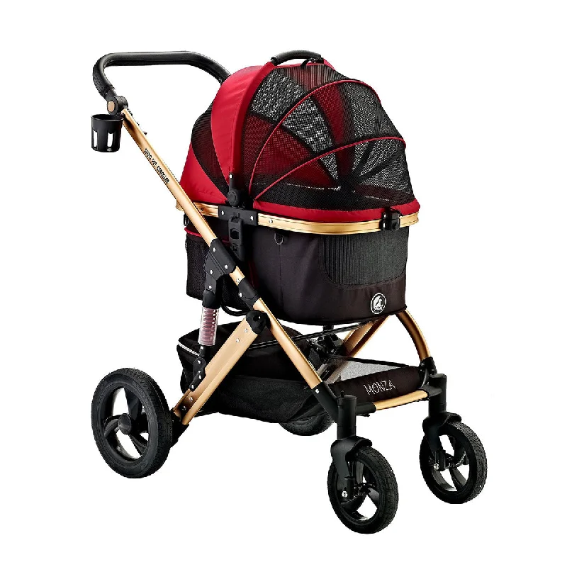 Pet fashion clothesMonza Luxury 3-In-1 Stroller Red