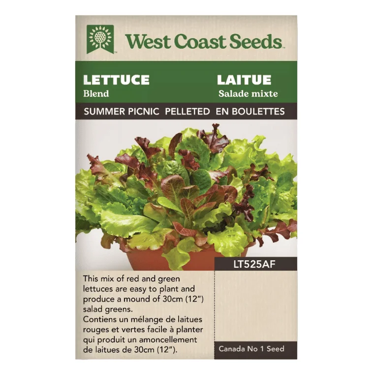 - Air box TSA certified check-inWest Coast Seeds Summer Picnic Lettuce Blend Seeds - 10 Seeds