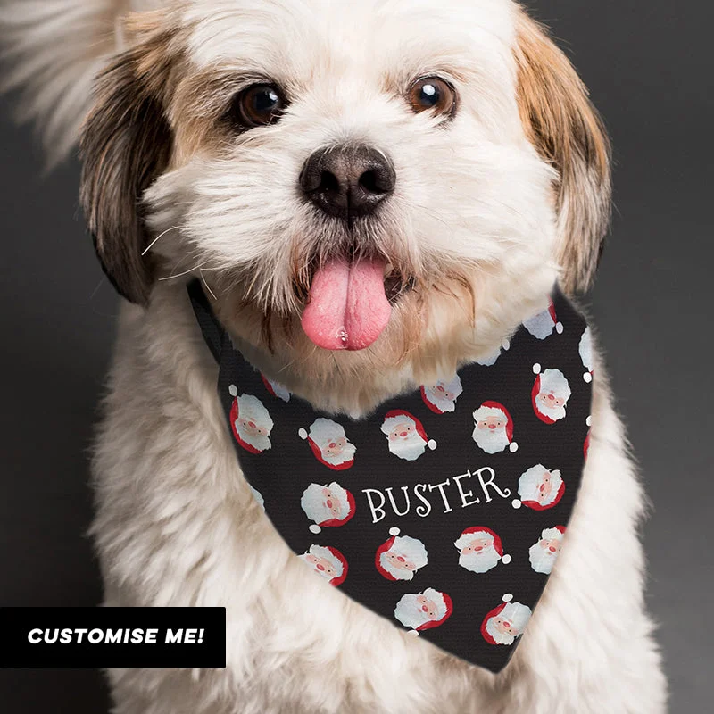 - Pet smart GPS locatorPersonalised Santa Dog Bandana - Black (MRK-iD)