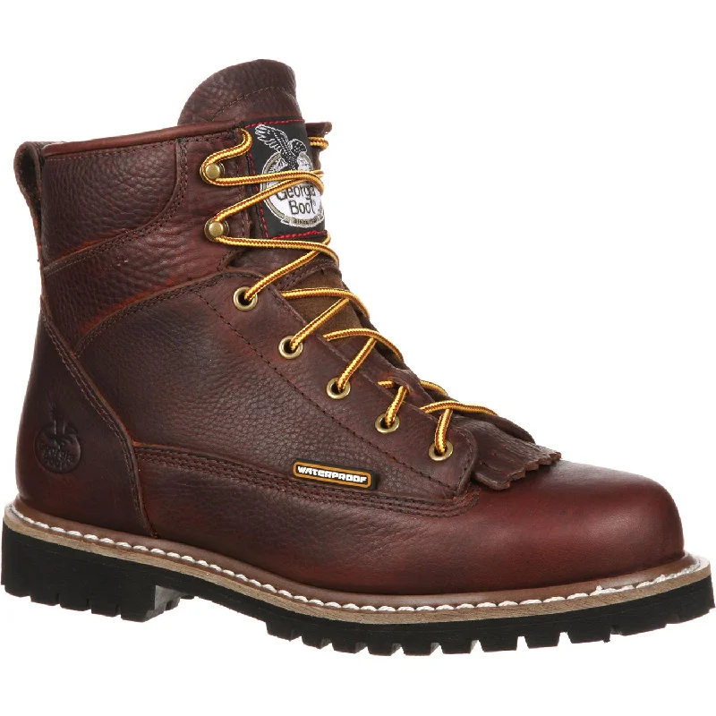 ---Georgia Boot Waterproof 6" Lace-To-Toe Logger Work Boots