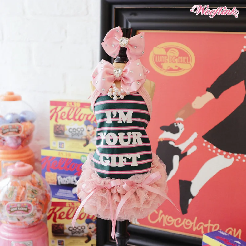 Dog clothesWooflink I'm Your Gift Dress in Pink