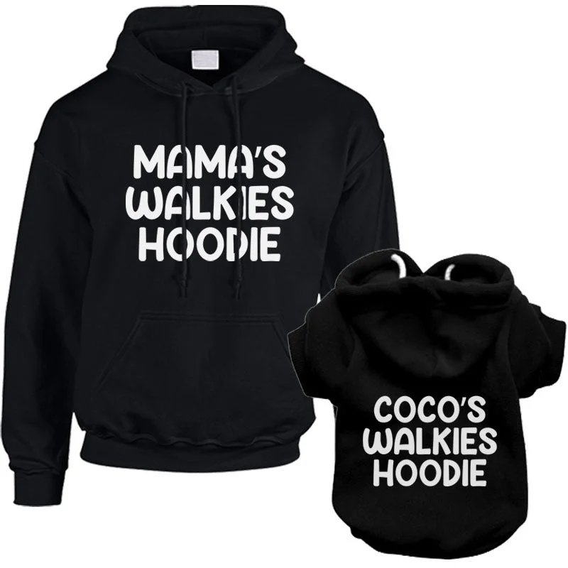 - Parrot climbing and standing wooden frameMama & Dog Walkies Matching Black Hoodies - Parrot climbing and standing wooden frameMama & Dog Walkies Matching Black Hoodies