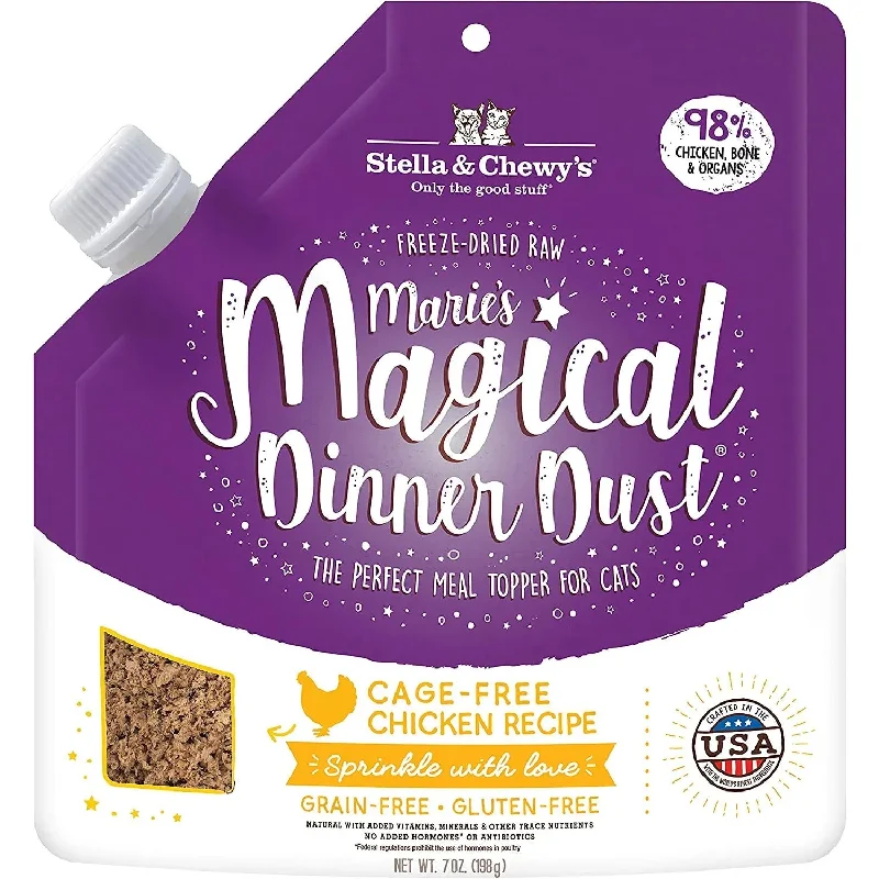  -Splash-proof food bowl AND Anti-choking slow food bowlStella & Chewys Cat Freeze-Dried Marie Magical Dinner Dust Chicken 7Oz