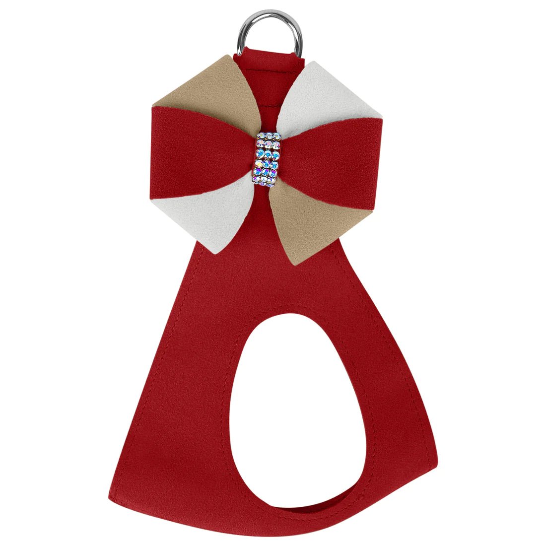 XX brand pet fashionSusan Lanci Game Day Glam Red & Doe Pinwheel Bow Step In Harness