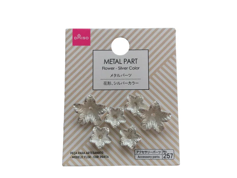 - Degradable pet feces bagMetal Part -Flower - Silver Color-