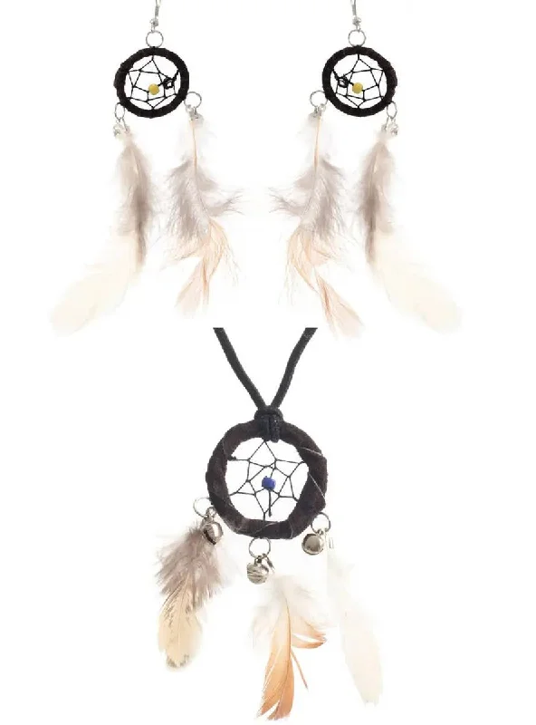 - Dog anti-slip matDream Catcher Black Feather Necklace and Earrings Set