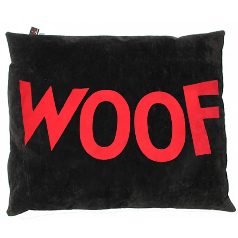 - Summer pet ice matCreature Clothes Big Old Woof Dog Doza Bed In Red on Black
