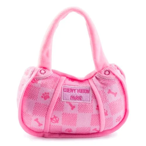 Pet lace clothesPink Checker Chewy Vuiton Handbag Toy