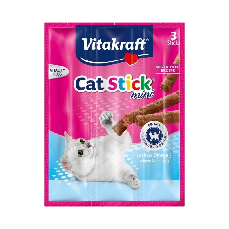 - Cat food for multi-cat households Vitakraft Cat Stick Mini Salmon With Omega 3 (3 Pieces) - Cat food for multi-cat households Vitakraft Cat Stick Mini Salmon With Omega 3 (3 Pieces)