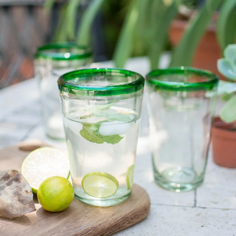 - Remote interactive pet feederConical Handblown Glass Clear and Green Water Glasses Set of 6