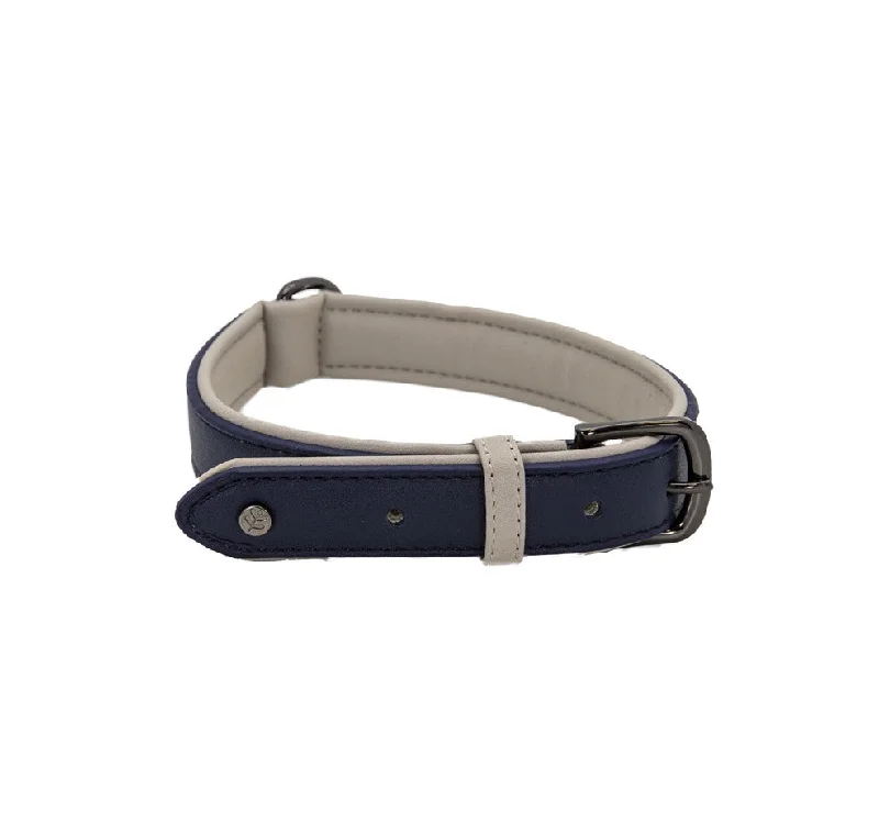 - Parrot climbing and standing wooden frameClassic Tech Navy Vegan Leather Dog Collar - Parrot climbing and standing wooden frameClassic Tech Navy Vegan Leather Dog Collar