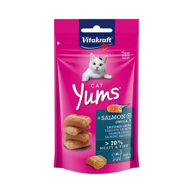    - Cat food for coat health  Vitakraft Cat Yums Salmon Cat Treat