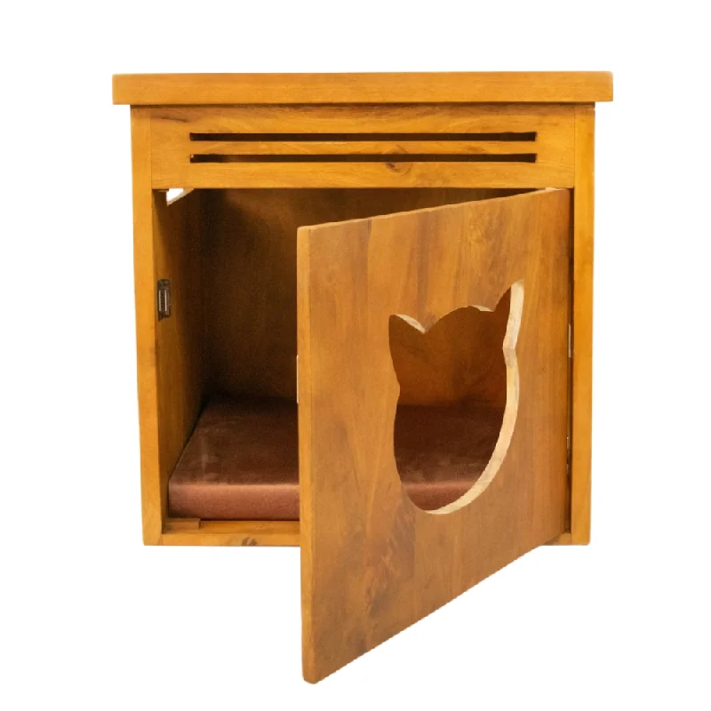 - Car dog seat beltFurryLiving Meraki Cabinet with Cushion for Small Dogs and Cats (Honey/ Brown Cushion)