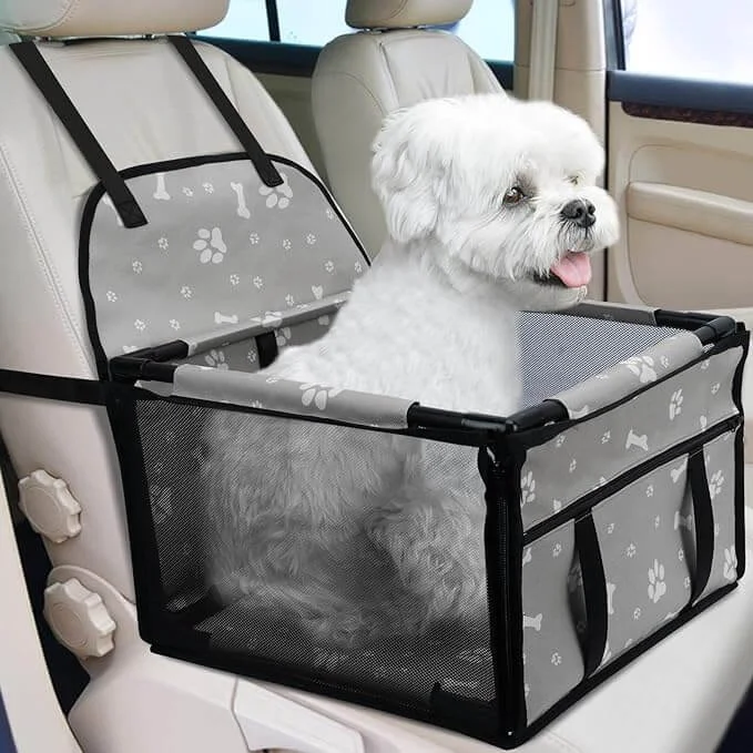 - Car dog seat beltKUTKUT Small Dog Cats Car Seat Foldable Dog Car Booster Seat Upgrade Puppy Pet Seat Waterproof Breathable Oxford Travel Bag with 12PVC Tubes for Small Dogs, Cats, Puppies Paws-Pattern (Grey)… - Car dog seat beltKUTKUT Small Dog Cats Car Seat Foldable Dog Car Booster Seat Upgrade Puppy Pet Seat Waterproof Breathable Oxford Travel Bag with 12PVC Tubes for Small Dogs, Cats, Puppies Paws-Pattern (Grey)…