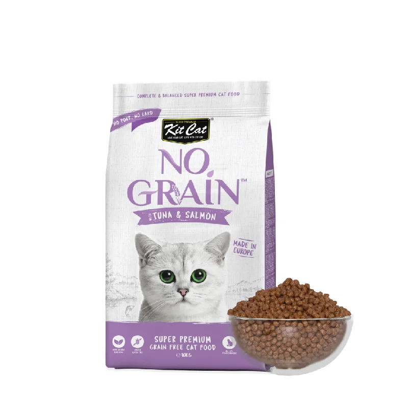    - Chicken flavor cat food  Kit Cat No Grain Dry Cat Food - Tuna & Salmon (10kg)