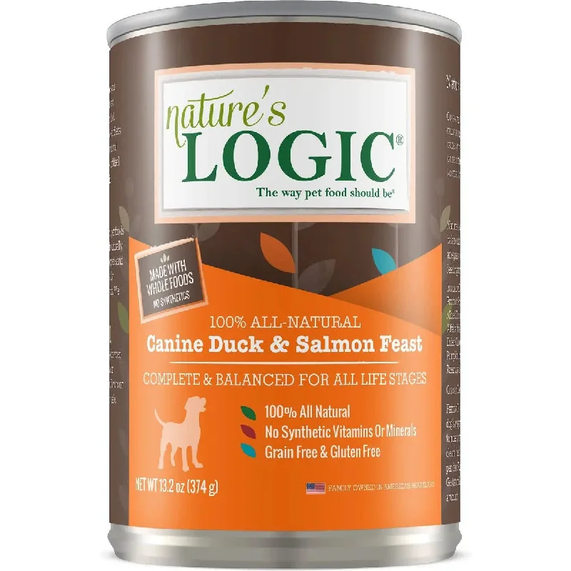 - Car dog seat beltNature's Logic Canine Duck & Salmon Feast Grain-Free Canned Dog Food 13.2 oz Case of 12