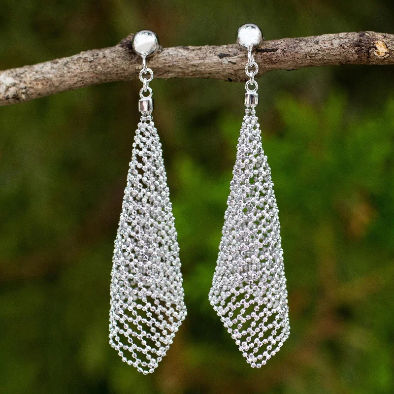 - Pregnant cat delivery room warming boxSparkling Cornets Hand Crafted Sterling Silver Bead Chain Dangle Earrings