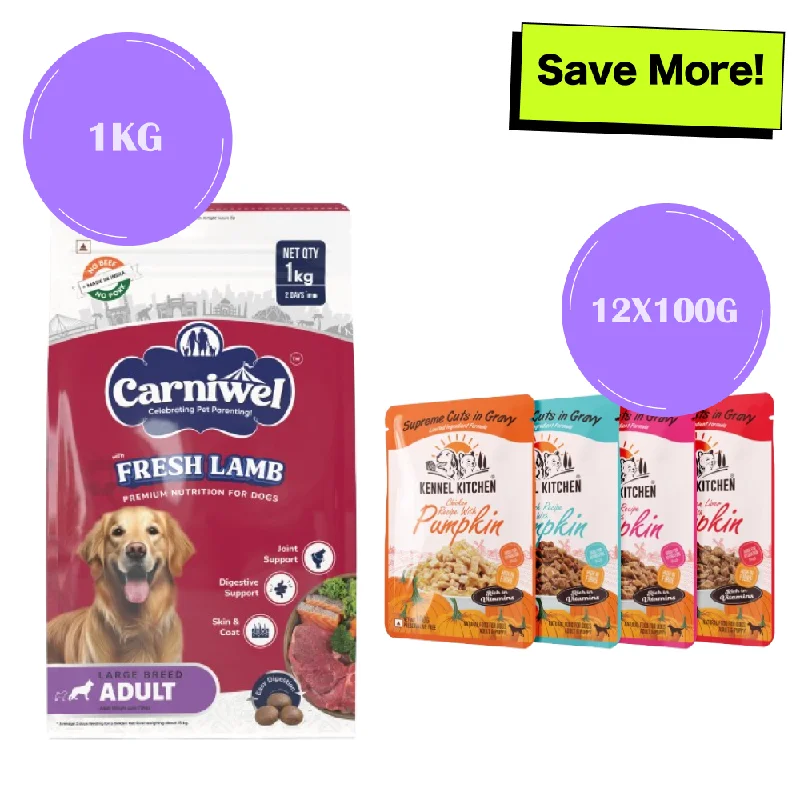- Automatic temperature adjustment cat bedCarniwel Fresh Lamb Large Breed Dry Food and Kennel Kitchen Supreme Cuts in Gravy Variety Pack Wet Food For Dogs Combo