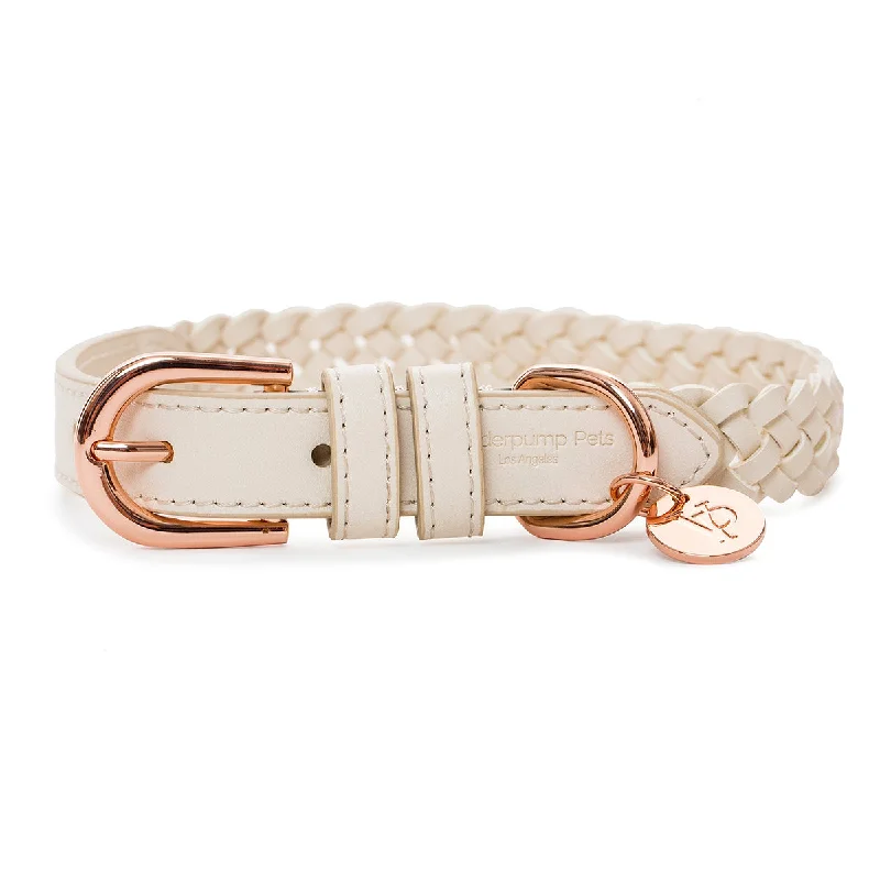 Classification by function or use:Woven Dog Collar: Cream