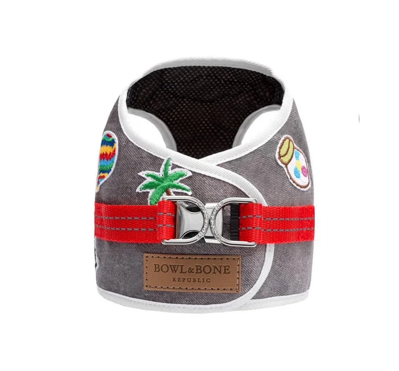 - ​​Christmas pet Christmas clothingBowl and Bone Grey Denim Dog Harness