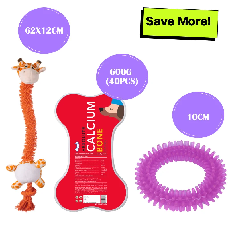 - Foldable and portable cat bagDrools Absolute Calcium Bones Treats, Basil Purple Teething Ring, & Barkbutler Garry the Giraffe Orange Plush Toy Combo for Dogs - Foldable and portable cat bagDrools Absolute Calcium Bones Treats, Basil Purple Teething Ring, & Barkbutler Garry the Giraffe Orange Plush Toy Combo for Dogs