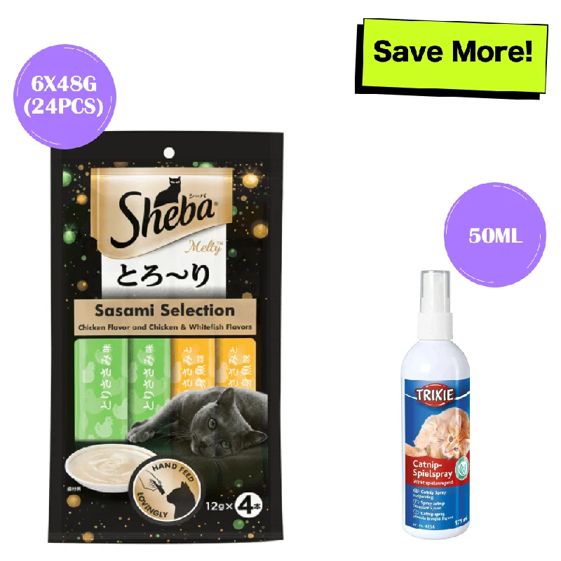 - Dog anti-slip matSheba Chicken & Whitefish Sasami Melty Premium Treats and Trixie Catnip Play Spray for Cats Combo - Dog anti-slip matSheba Chicken & Whitefish Sasami Melty Premium Treats and Trixie Catnip Play Spray for Cats Combo