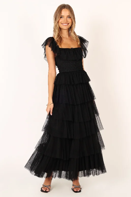 - Postoperative pet anti-licking Elizabethan collarBelle Maxi Dress - Black