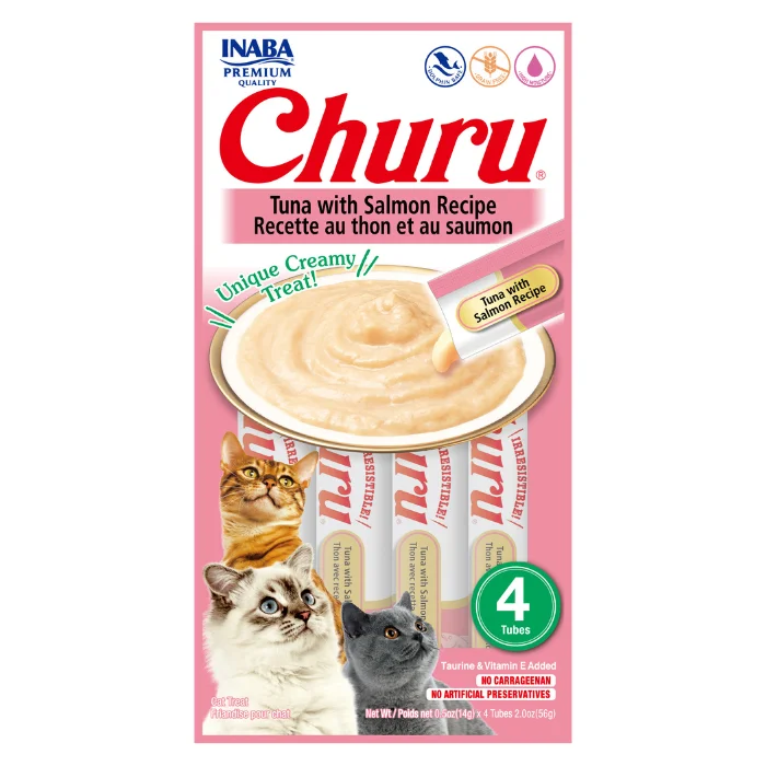    - Cat food for dental health  Churu Creamy Cat Treats - Tuna with Salmon (4 sticks x 14g)
