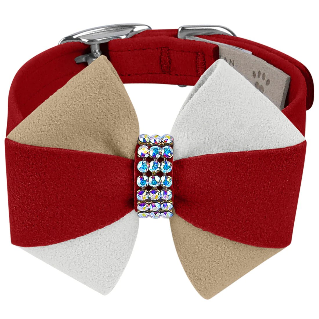 Combined with specific occasions:Susan Lanci Game Day Glam Red & Doe Pinwheel Bow Collar