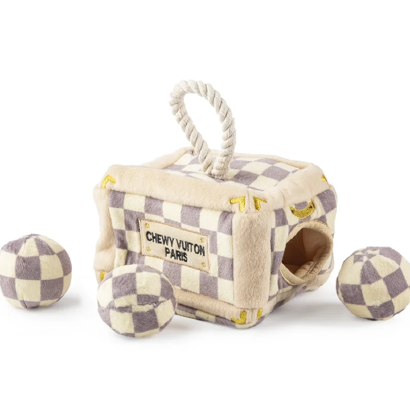 - Plush pet toy selectionChecker Chewy Vuiton Trunk Interactive Dog Toy