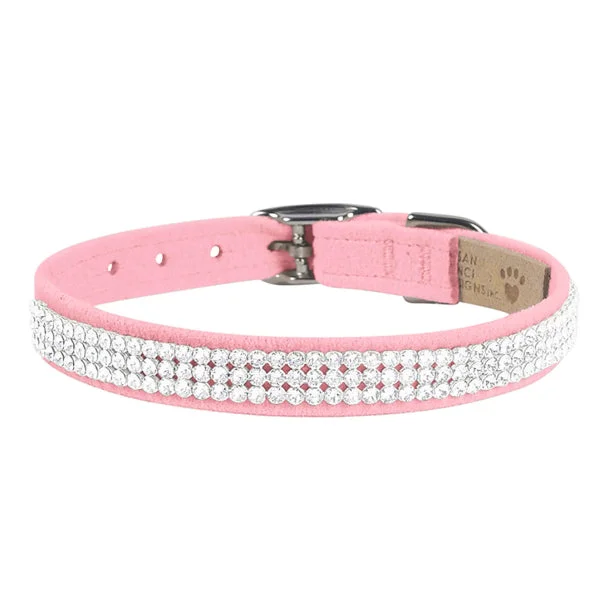 Pet cartoon pattern clothesGiltmore 3-Row Crystal Pet Collar: Puppy Pink