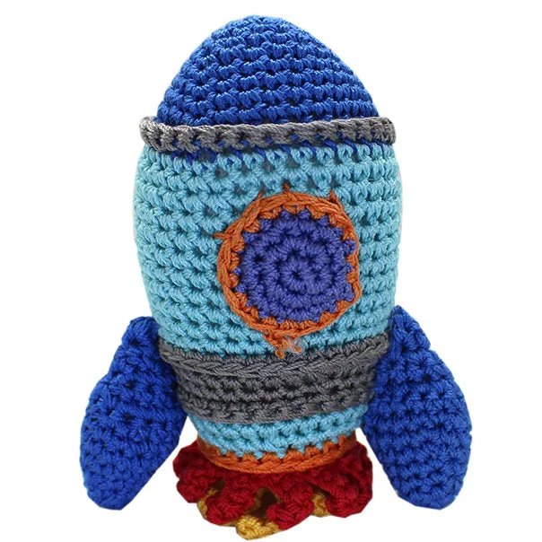  -Cost-effective pet toy recommendationsRocket Ship Organic Cotton Dog Toy