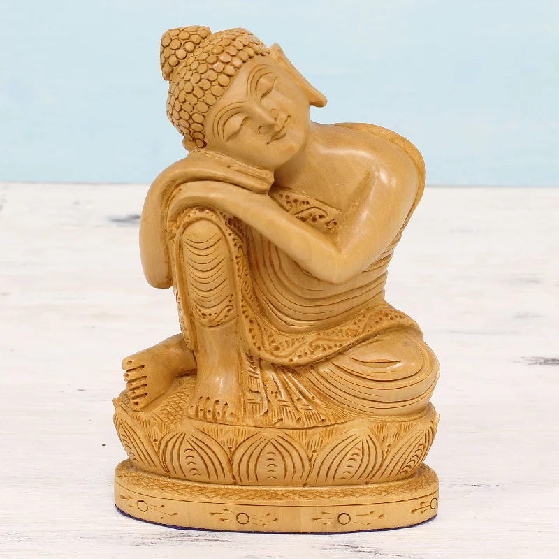 - Cat stress soothing sprayBuddha at Rest Hand Carved Kadam Wood Sculpture of Buddha from India