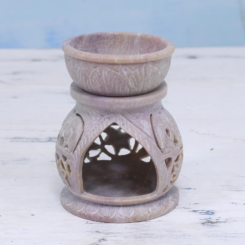 - Cat stress soothing sprayElephant Stroll Handcrafted Elephant Soapstone Oil Warmer from India