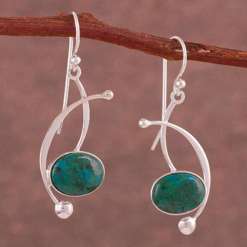 - Pet fence foldable indoorCrescent Eyes Chrysocolla and Sterling Silver Dangle Earrings from Peru